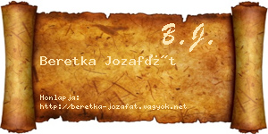 Beretka Jozafát névjegykártya